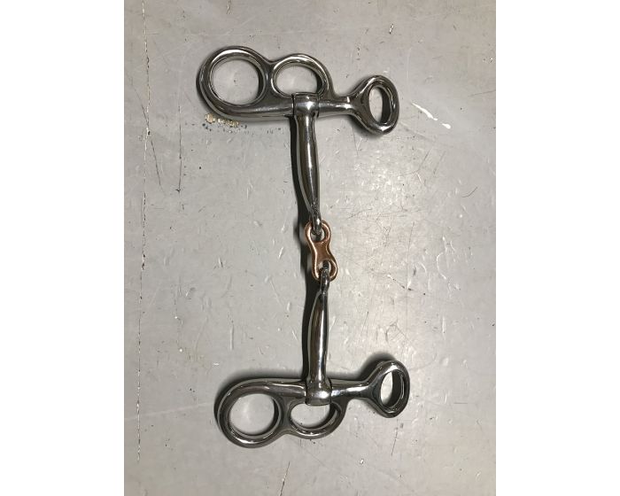 Double-jointed Mouthpiece Bit with copper Middle piece 12 cm main product photo