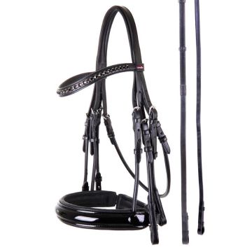 Premiere Bar and Snaffle Bridle Paris Full czarny