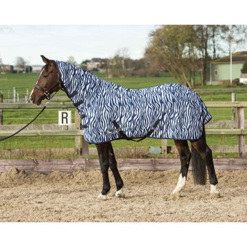 Harry's Horse Siatka tropiku z kołnierzem i taśmą, średniowieczna zebra w kolorze niebieskim