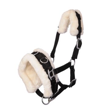 MHS Nylon Cavesson z futrem Pony czarny
